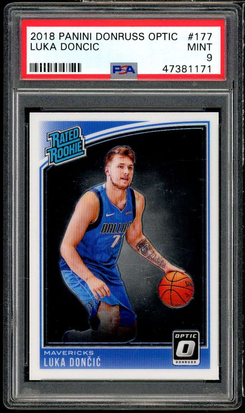 Luka Doncic Rookie Card 2018-19 Panini Donruss Optic #177 PSA 9 Image 1