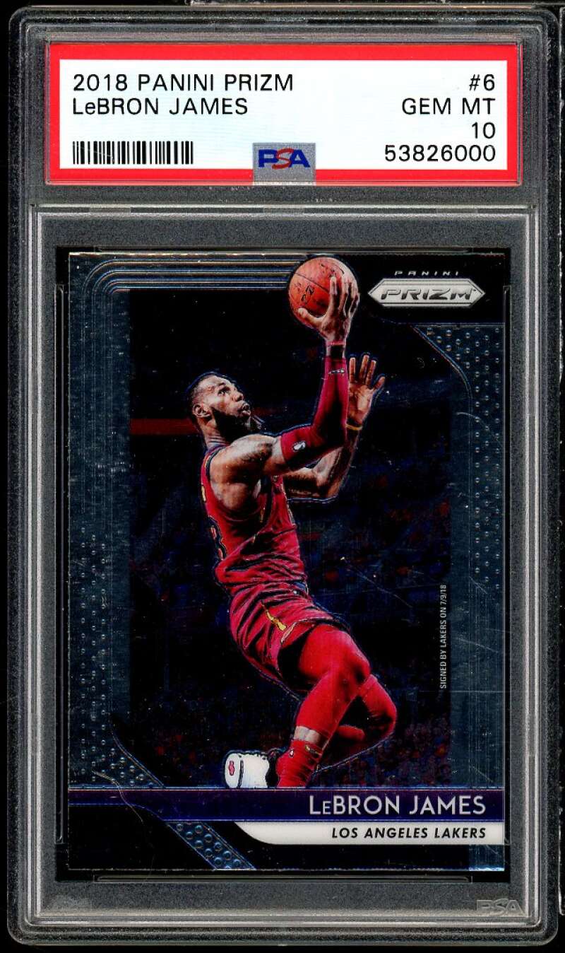 LeBron James Card 2018-19 Panini Prizm #6 PSA 10 Image 1