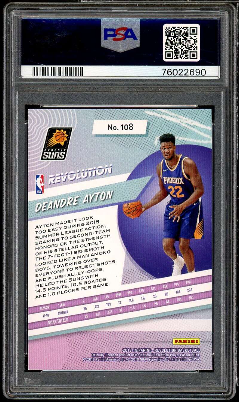 Deandre Ayton Rookie Card 2018-19 Panini Revolution #108 PSA 10 Image 2