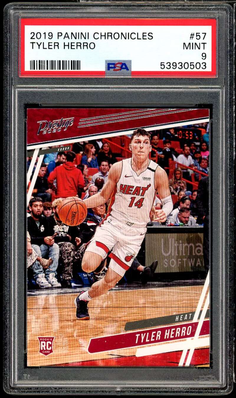 Tyler Herro Rookie Card 2019-20 Panini Chronicles #57 PSA 9 Image 1