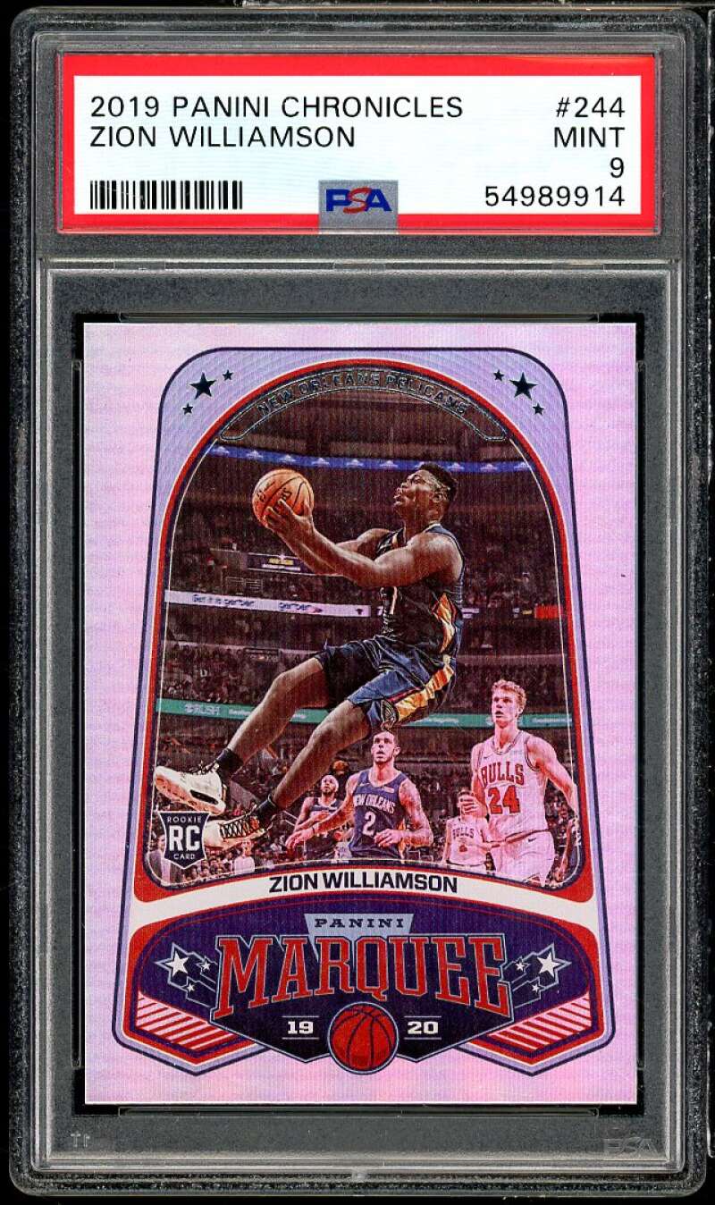 Zion Williamson Rookie Card 2019-20 Panini Chronicles #244 PSA 9 Image 1