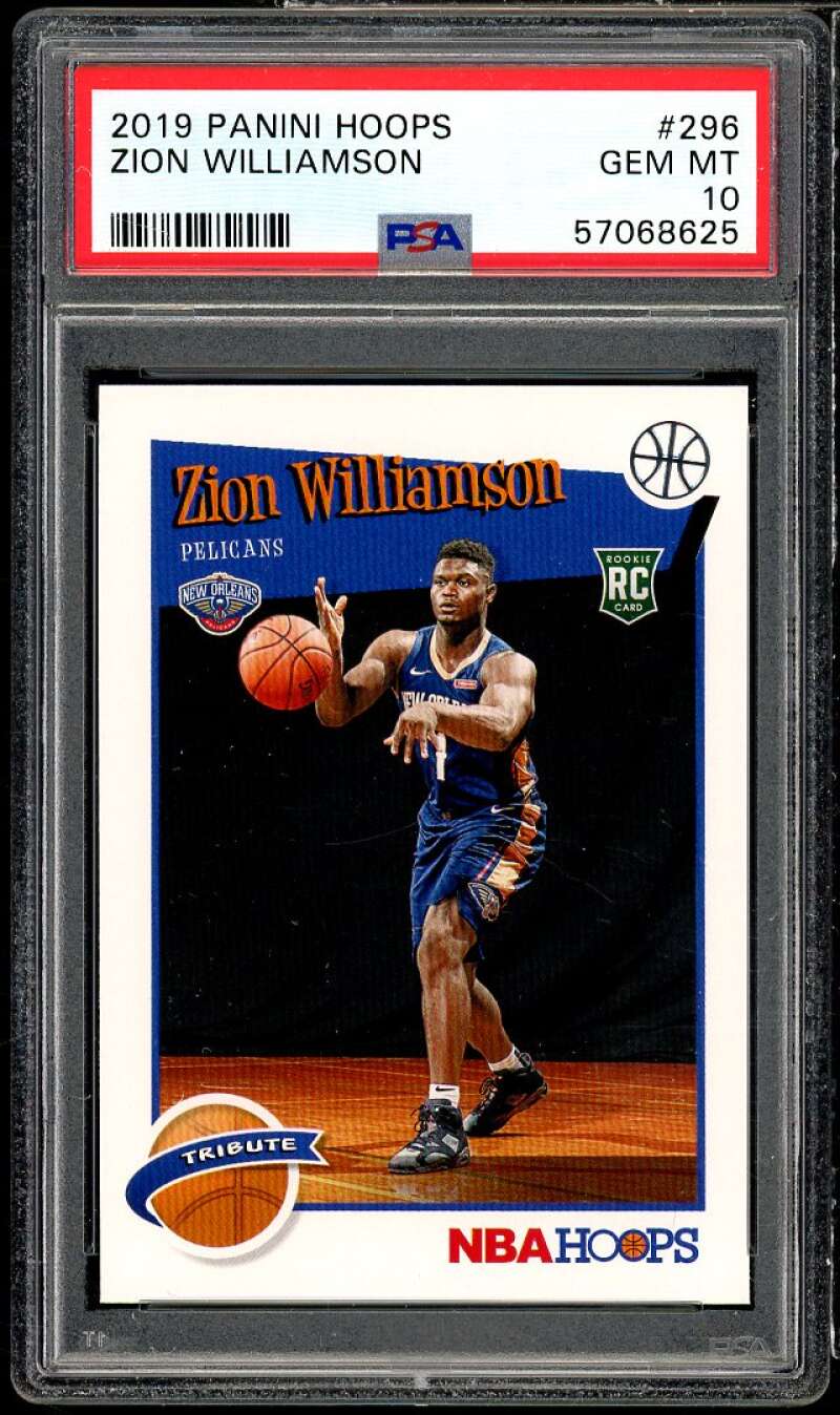 Zion Williamson Rookie Card 2019-20 Panini Hoops #296 PSA 10 Image 1