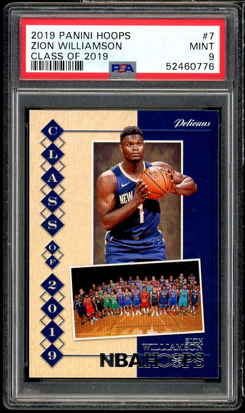 Zion Williamson Rookie Card 2019-20 Panini Hoops Class of 2019 #7 PSA 9 Image 1