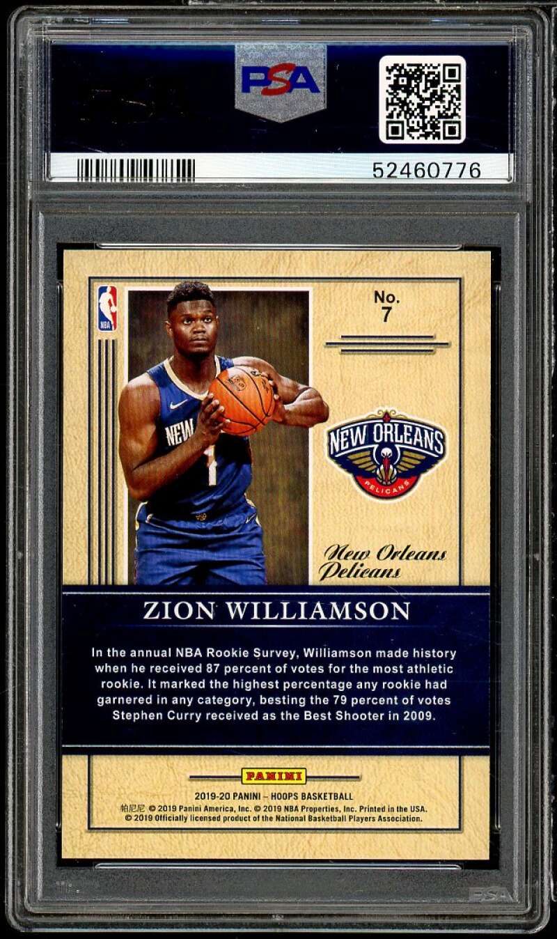 Zion Williamson Rookie Card 2019-20 Panini Hoops Class of 2019 #7 PSA 9 Image 2