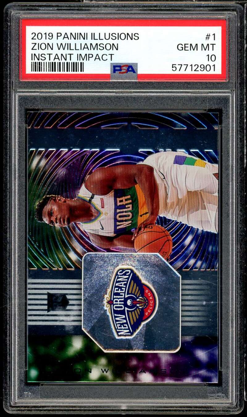 Zion Williamson Rookie Card 2019-20 Panini Illusions Instant Impact #1 PSA 10 Image 1