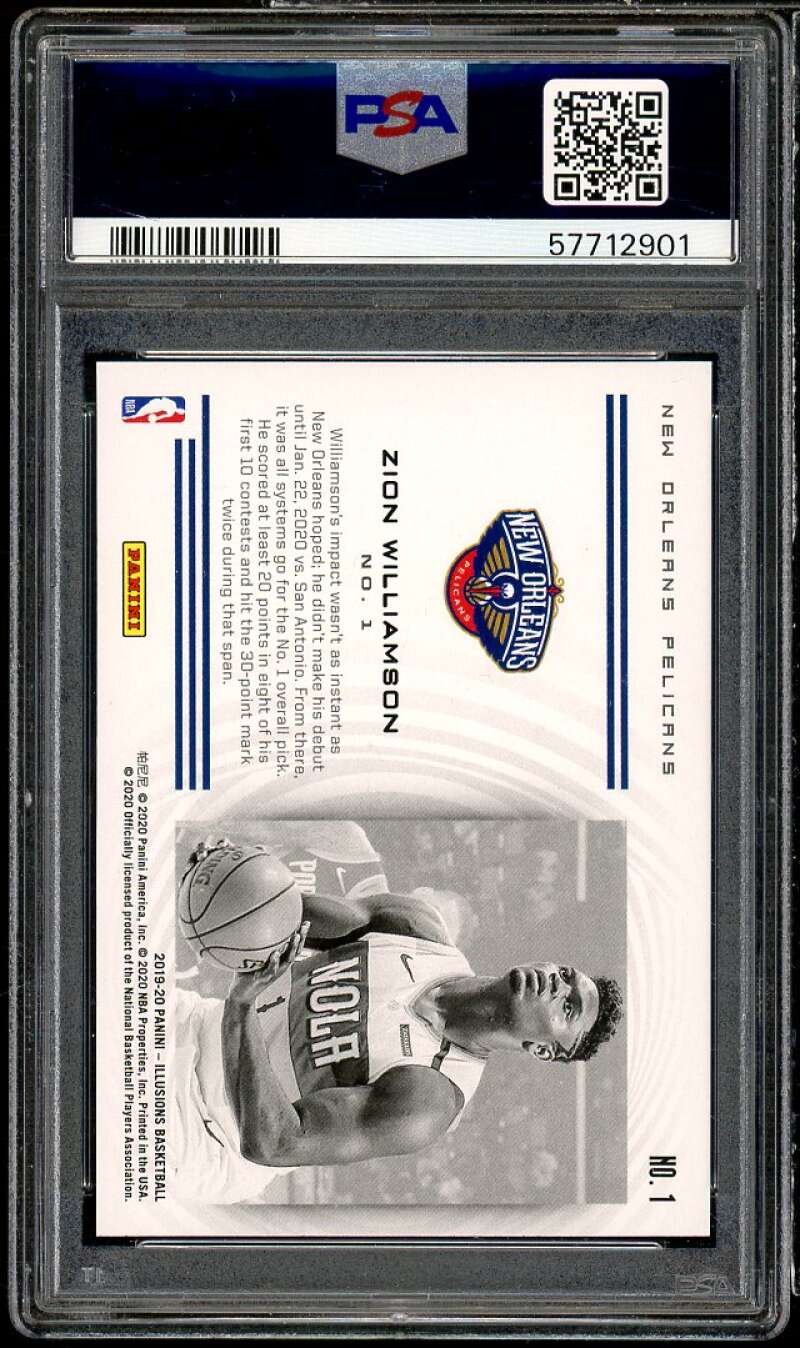 Zion Williamson Rookie Card 2019-20 Panini Illusions Instant Impact #1 PSA 10 Image 2