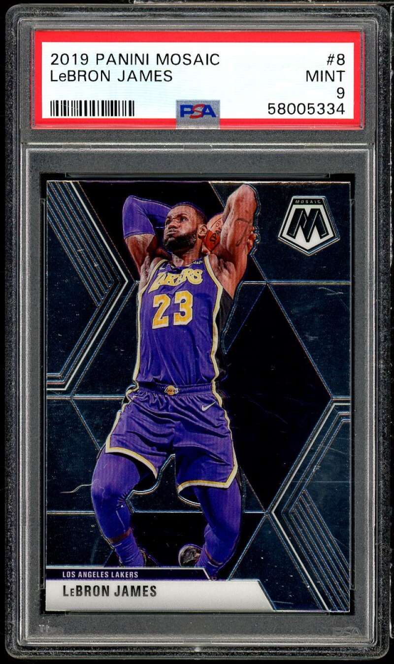 LeBron James Card 2020-21 Panini Mosaic #8 PSA 9 Image 1