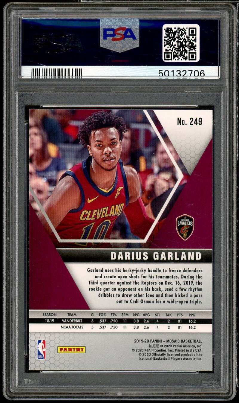 Darius Garland Rookie Card 2019-20 Panini Mosaic #249 PSA 9 Image 2