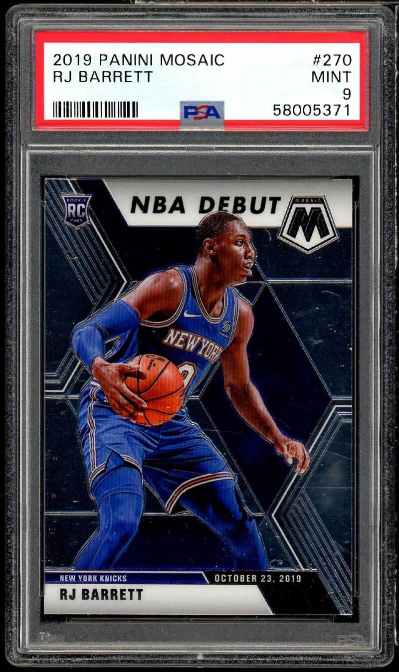 RJ Barrett Rookie Card 2019-20 Panini Mosaic #270 PSA 9 Image 1