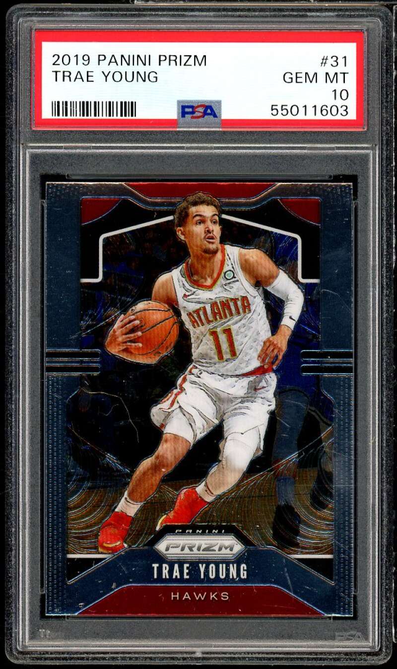 Trae Young Card 2019-20 Panini Prizm #31 PSA 10 Image 1