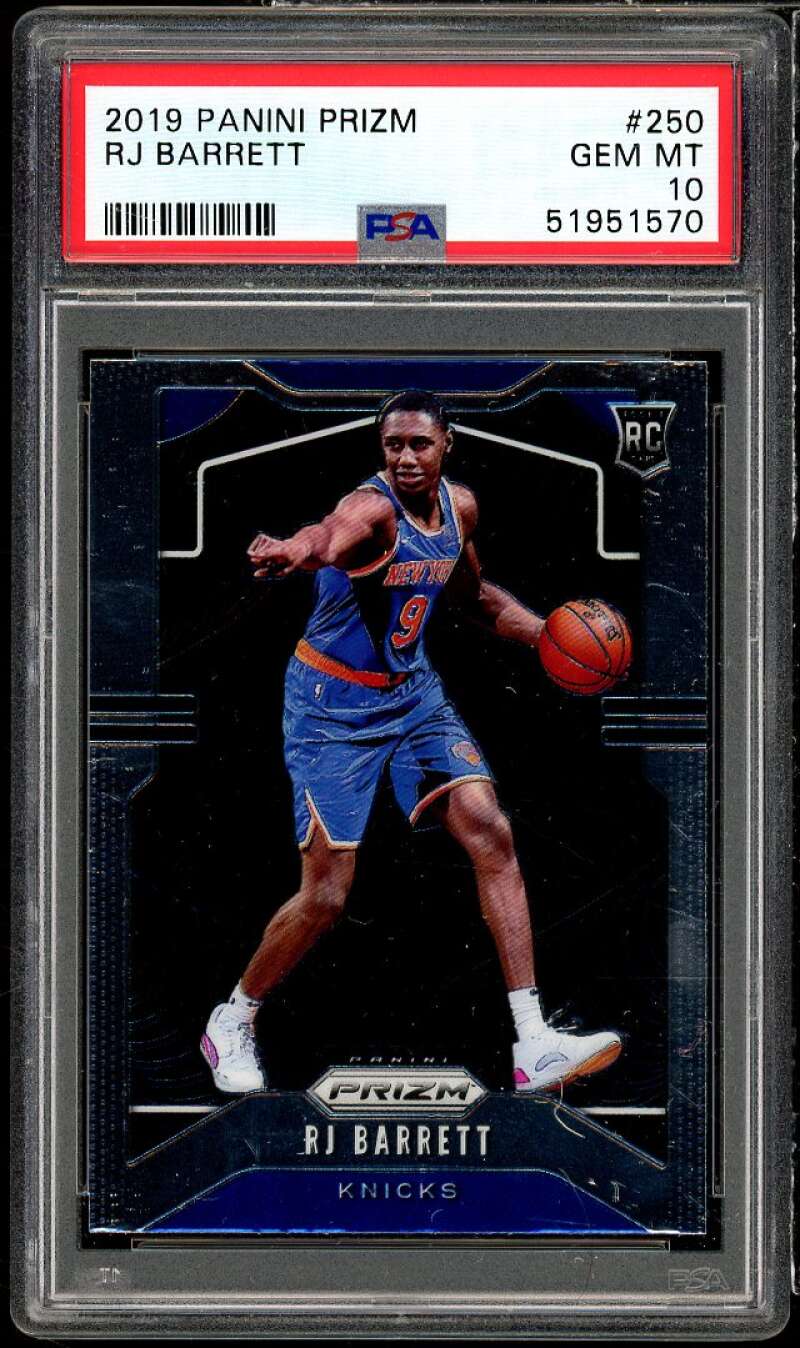 RJ Barrett Rookie Card 2019-20 Panini Prizm #250 PSA 10 Image 1