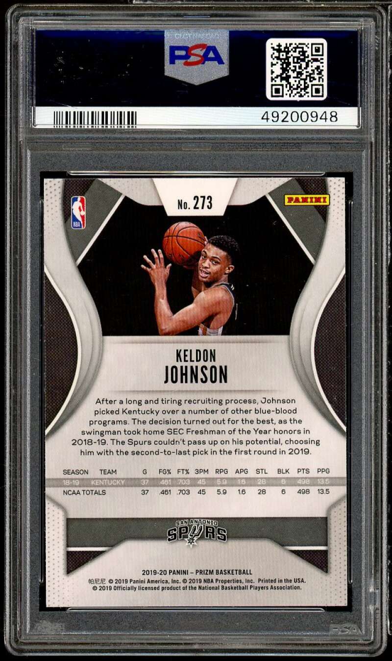 Keldon Johnson Rookie Card 2019-20 Panini Prizm #273 PSA 10 Image 2