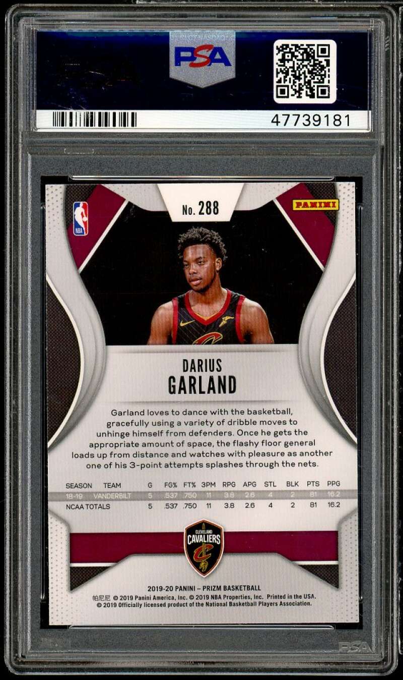 Darius Garland Rookie Card 2019-20 Panini Prizm #288 PSA 9 Image 2