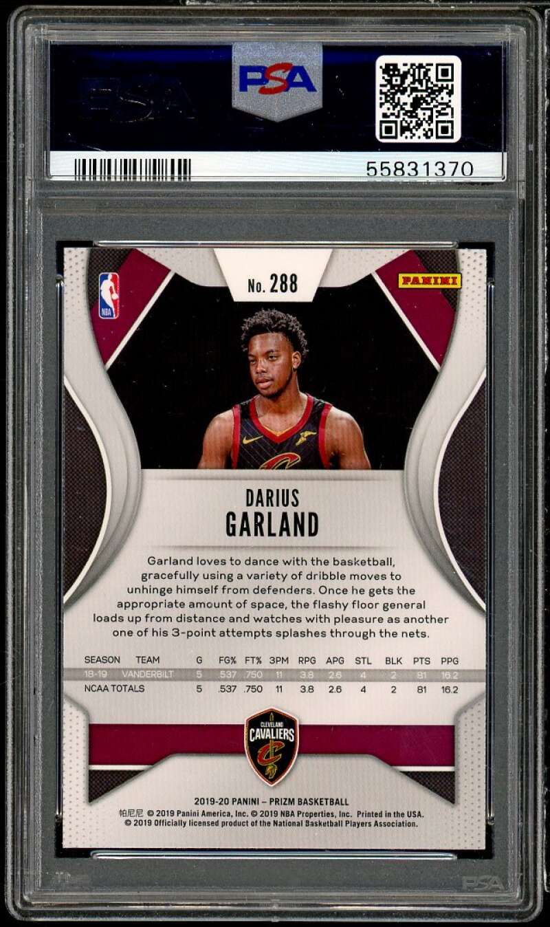 Darius Garland Rookie Card 2019-20 Panini Prizm #288 PSA 10 Image 2