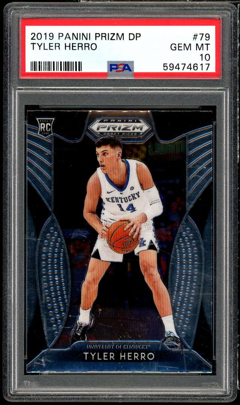 Tyler Herro Rookie Card 2019-20 Panini Prizm Draft Picks #79 PSA 10 Image 1