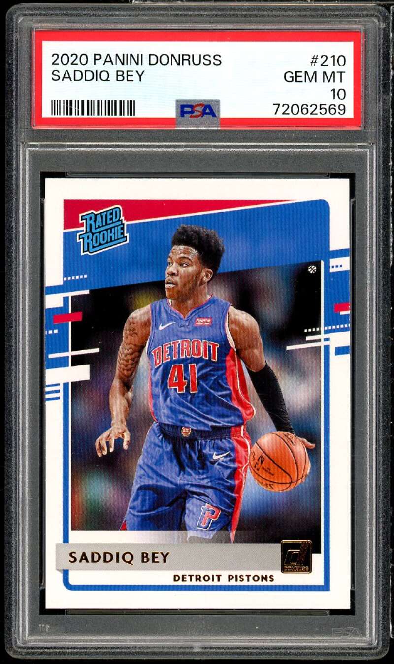 Saddiq Bey Rookie Card 2020-21 Panini Donruss #210 PSA 10 Image 1