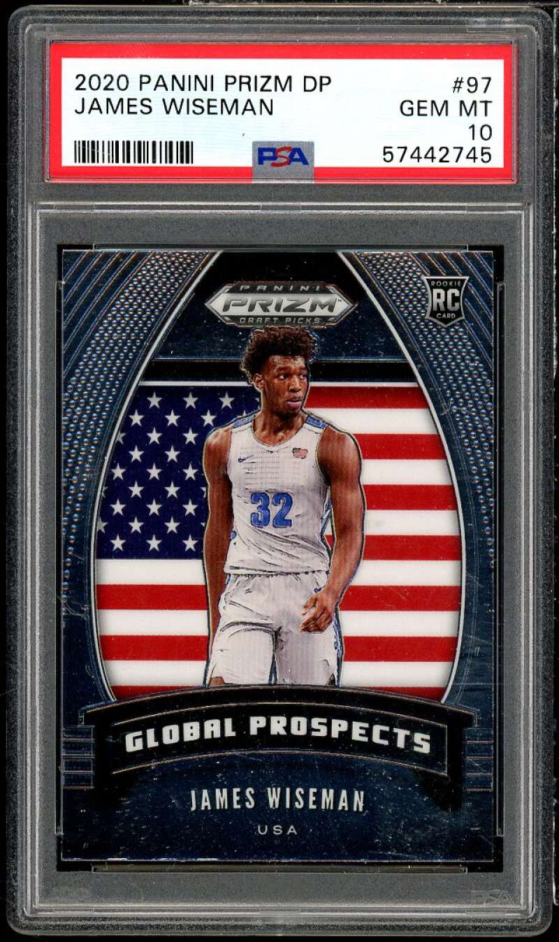 James Wiseman Rookie Card 2020-21 Panini Prizm Draft Picks #97 PSA 10 Image 1