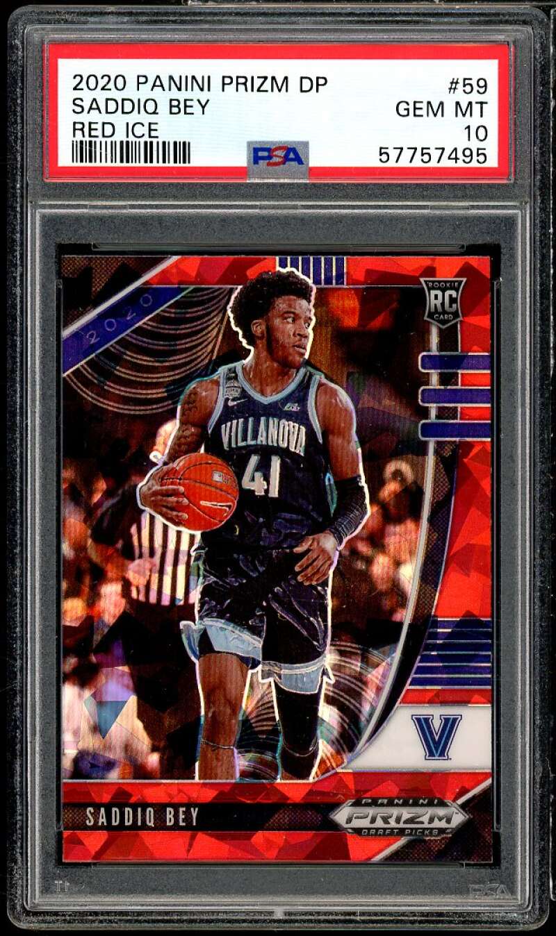 Saddiq Bey Rookie Card 2020-21 Panini Prizm Draft Picks Red Ice #59 PSA 10 Image 1