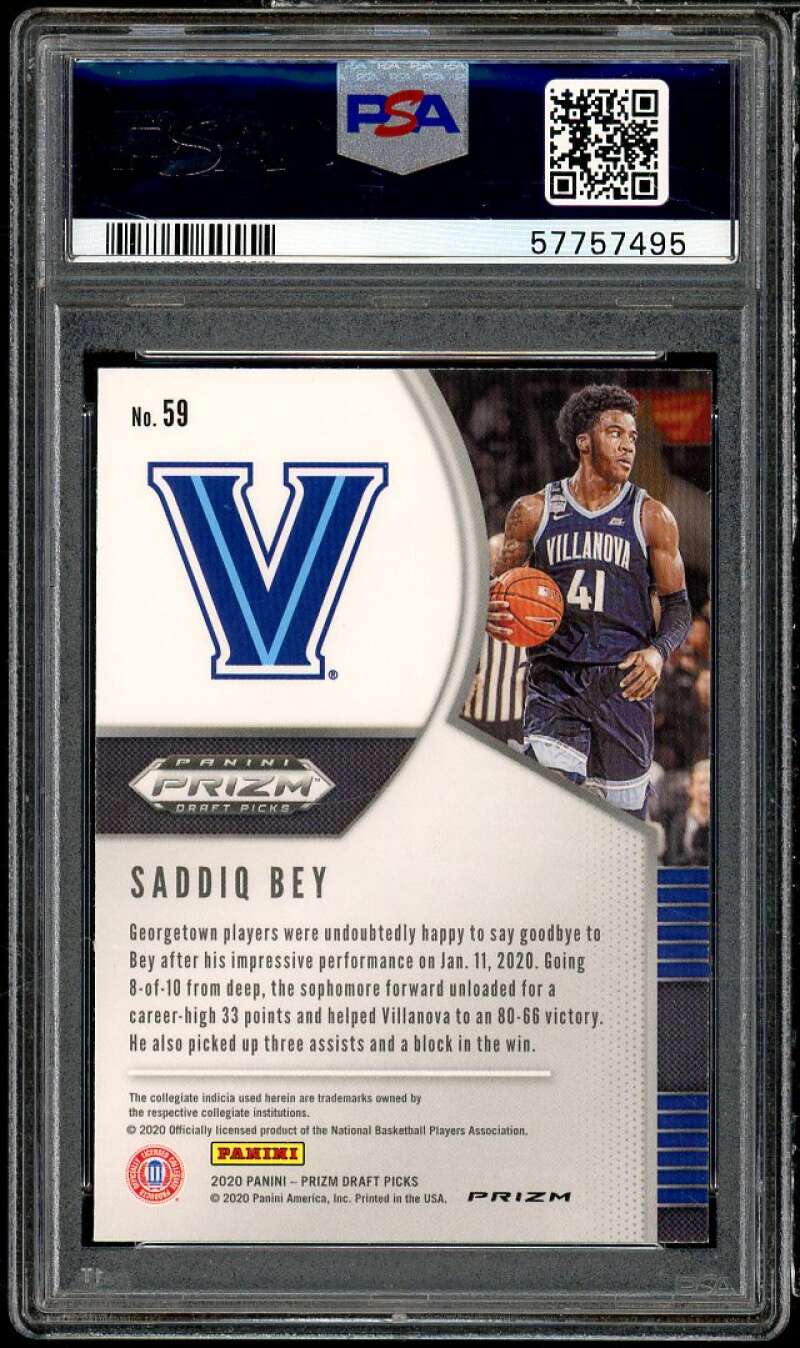 Saddiq Bey Rookie Card 2020-21 Panini Prizm Draft Picks Red Ice #59 PSA 10 Image 2