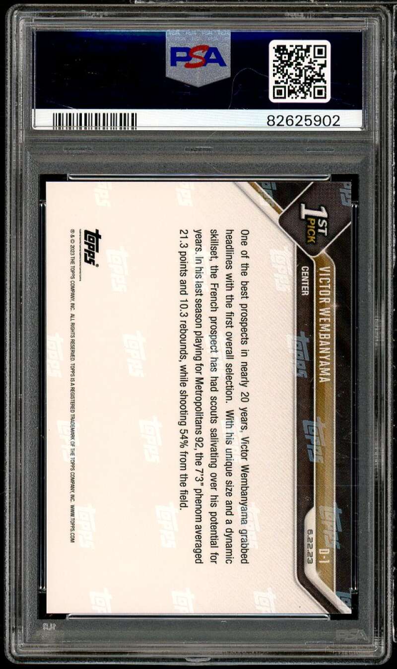 Victor Wembanyama Rookie Card 2023-24 Topps Now #D1 PSA 10 Image 2