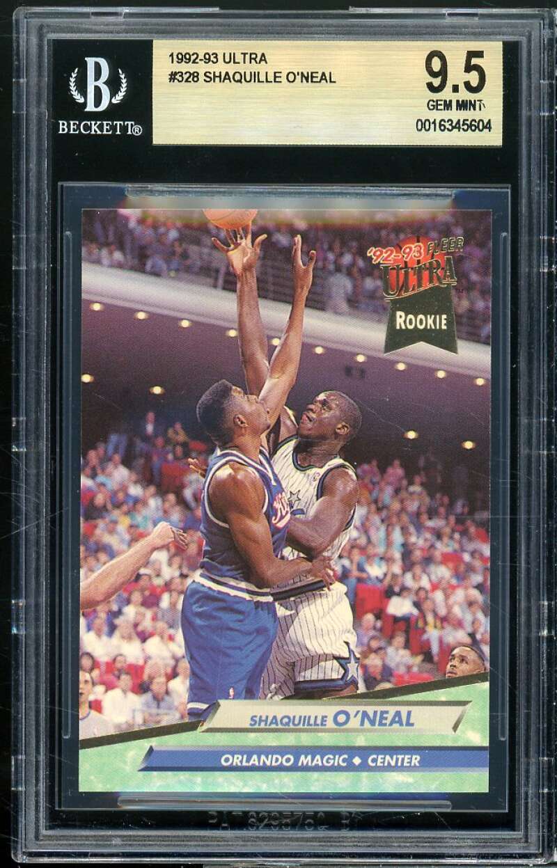 Shaquille O'neal Rookie Card 1992-93 Ultra #328 BGS 9.5 Image 1