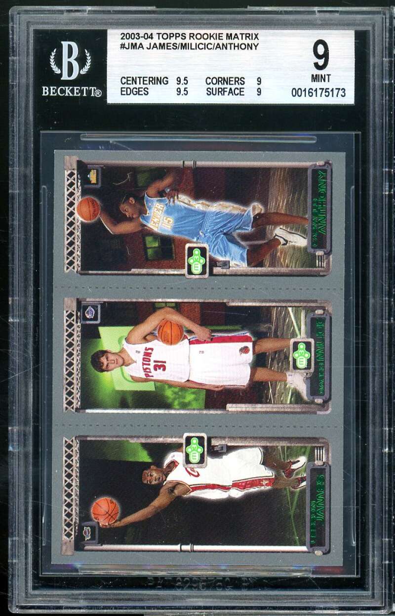 Anthony/Milicic/Lebron James Rookie 2003 Topps Matrix #jba BGS 9 (9.5 9 9.5 9) Image 1