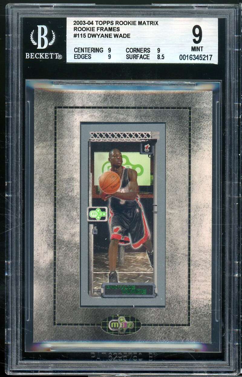 Dwyane Wade Rookie 2003-04 Topps Rookie Matrix Rookie Frames BGS 9 (9 9 9 8.5) Image 1