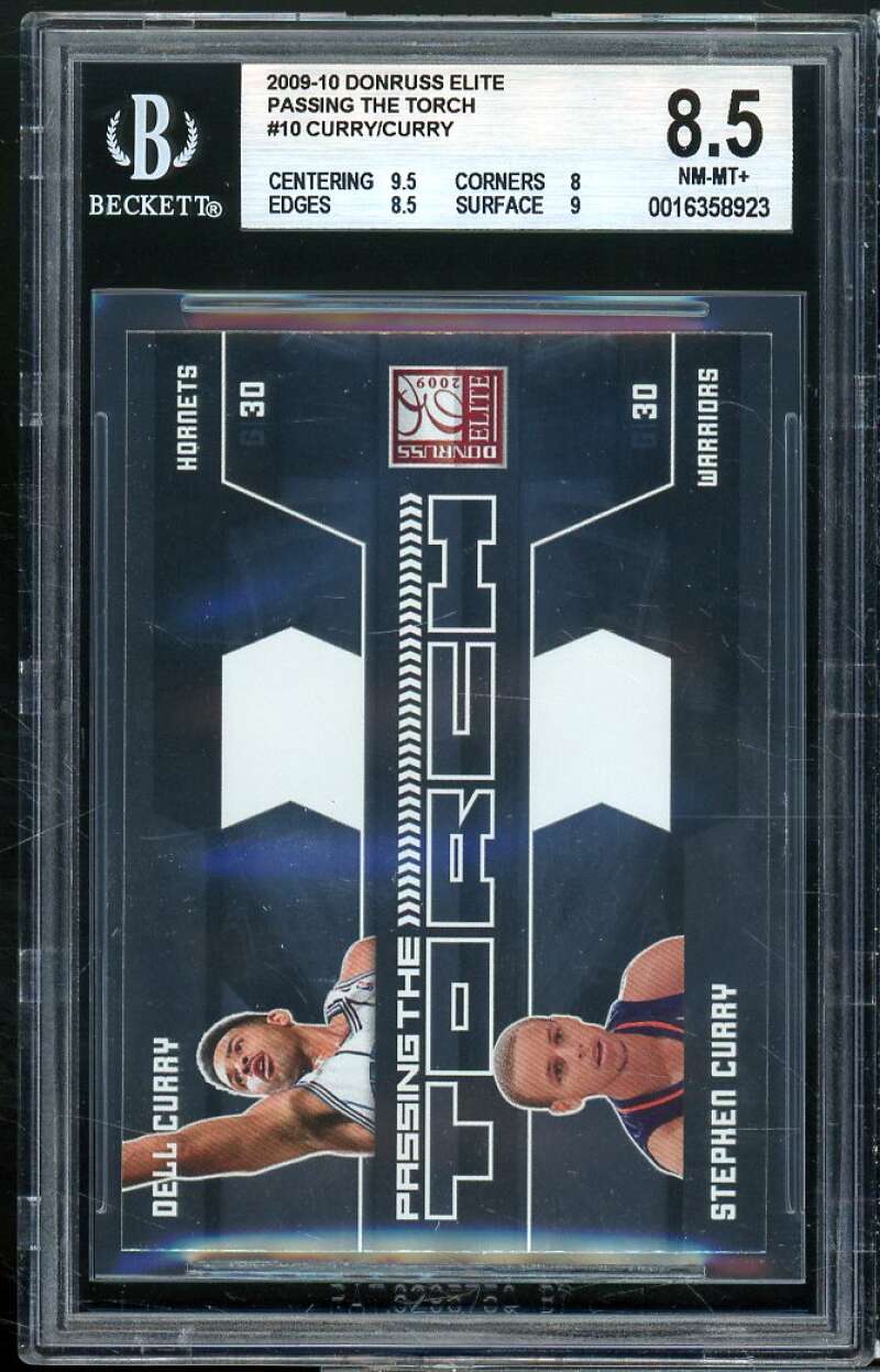 Dell /Stephen Curry Rookie 2009-10 Donruss Elite Passing the Torch #10 BGS 8.5 Image 1