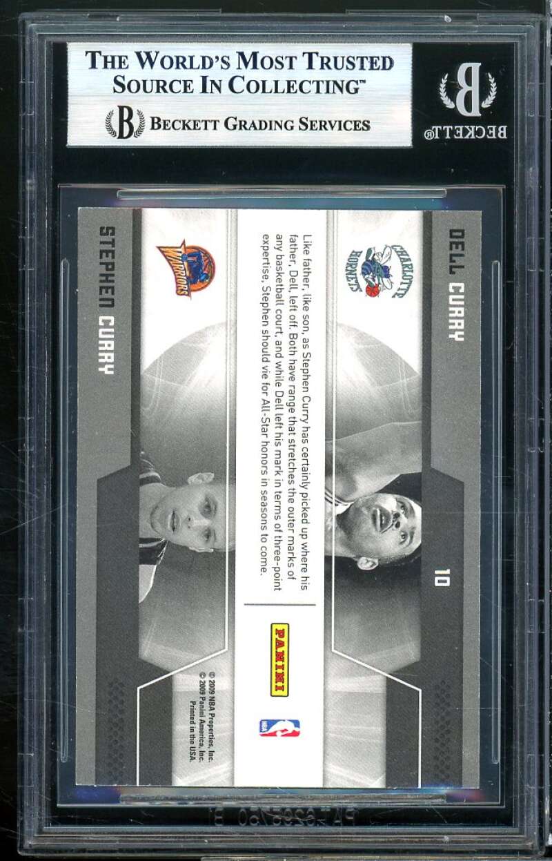 Dell/Stephen Curry Rookie 2009 Donruss Elite Passing the Torch Green #10 BGS 8.5 Image 2