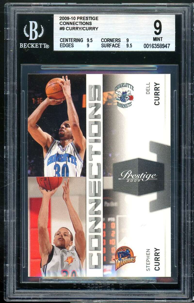 Dell/Stephen Curry Rookie 2009-10 Prestige Connection #9 BGS 9 (9.5 9 9 9.5) Image 1