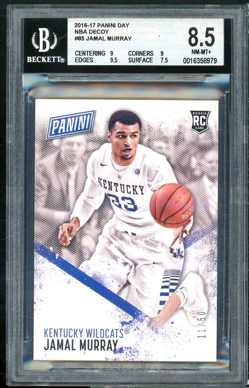 Jamal Murray Rookie Card 2016-17 Panini Day NBA Decoy #85 (pop 1) BGS 8.5 Image 1