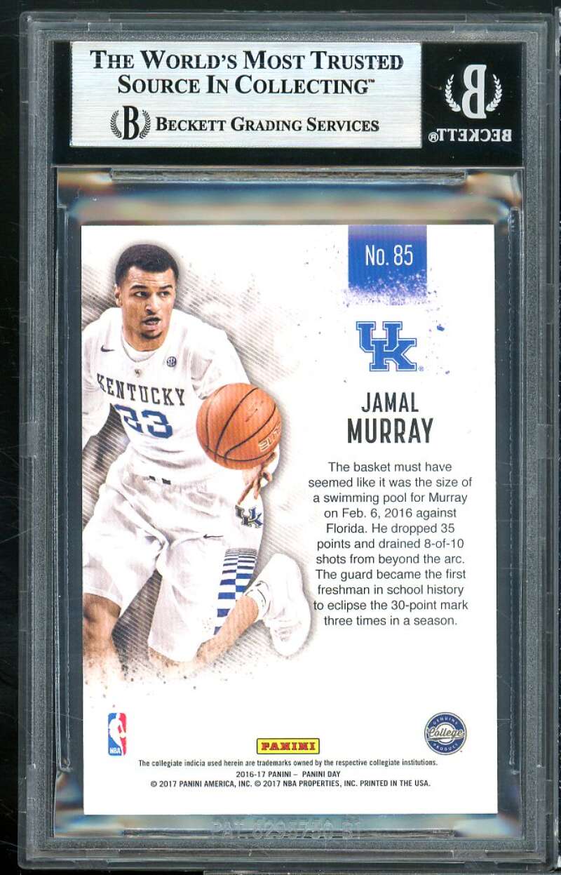 Jamal Murray Rookie Card 2016-17 Panini Day NBA Decoy #85 (pop 1) BGS 8.5 Image 2