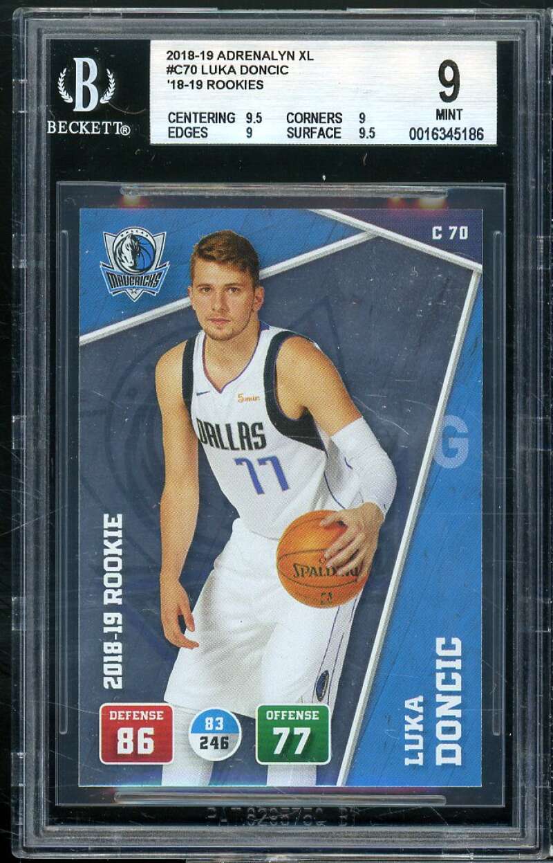 Luka Doncic Rookie Card 2018-19 Adrenalyn XL #c70 BGS 9 (9.5 9 9 9.5) Image 1