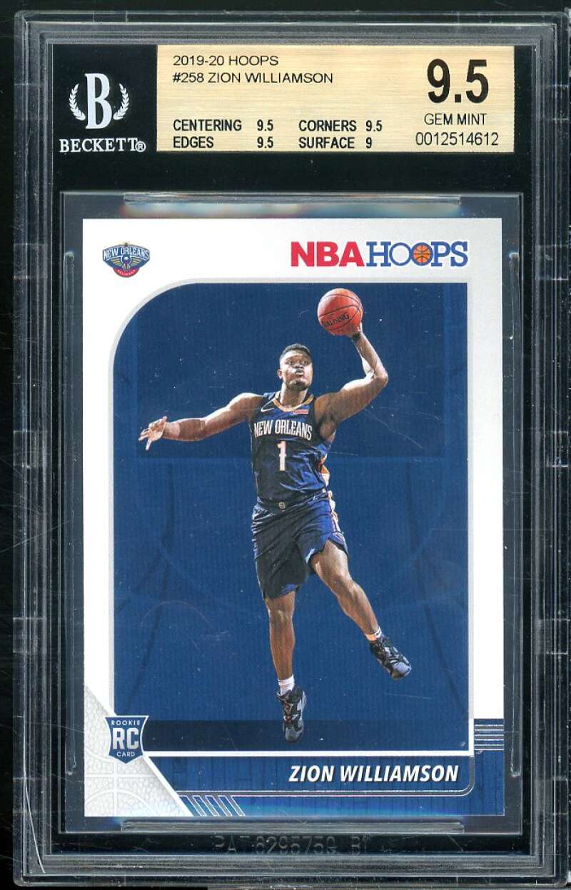 Zion Williamson Rookie Card 2019-20 Hoops #258 BGS 9.5 (9.5 9.5 9.5 9) Image 1