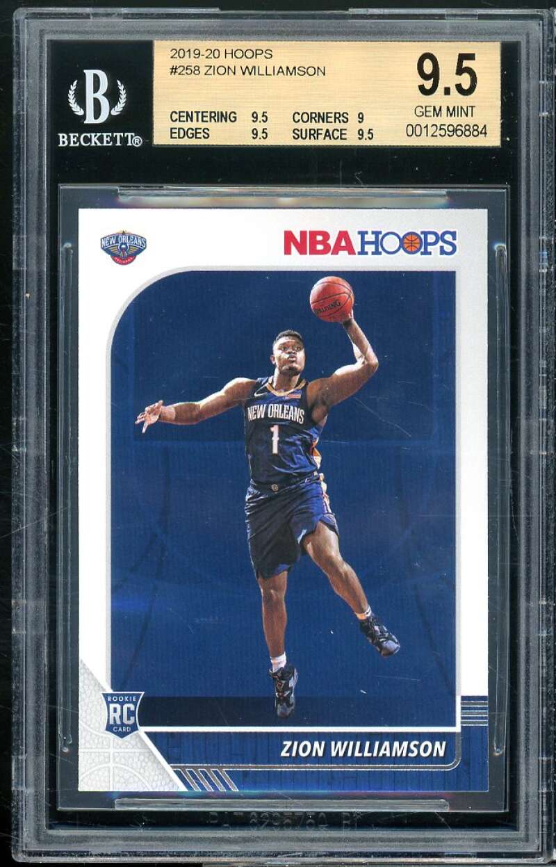 Zion Williamson Rookie Card 2019-20 Hoops #258 BGS 9.5 (9.5 9 9.5 9.5) Image 1