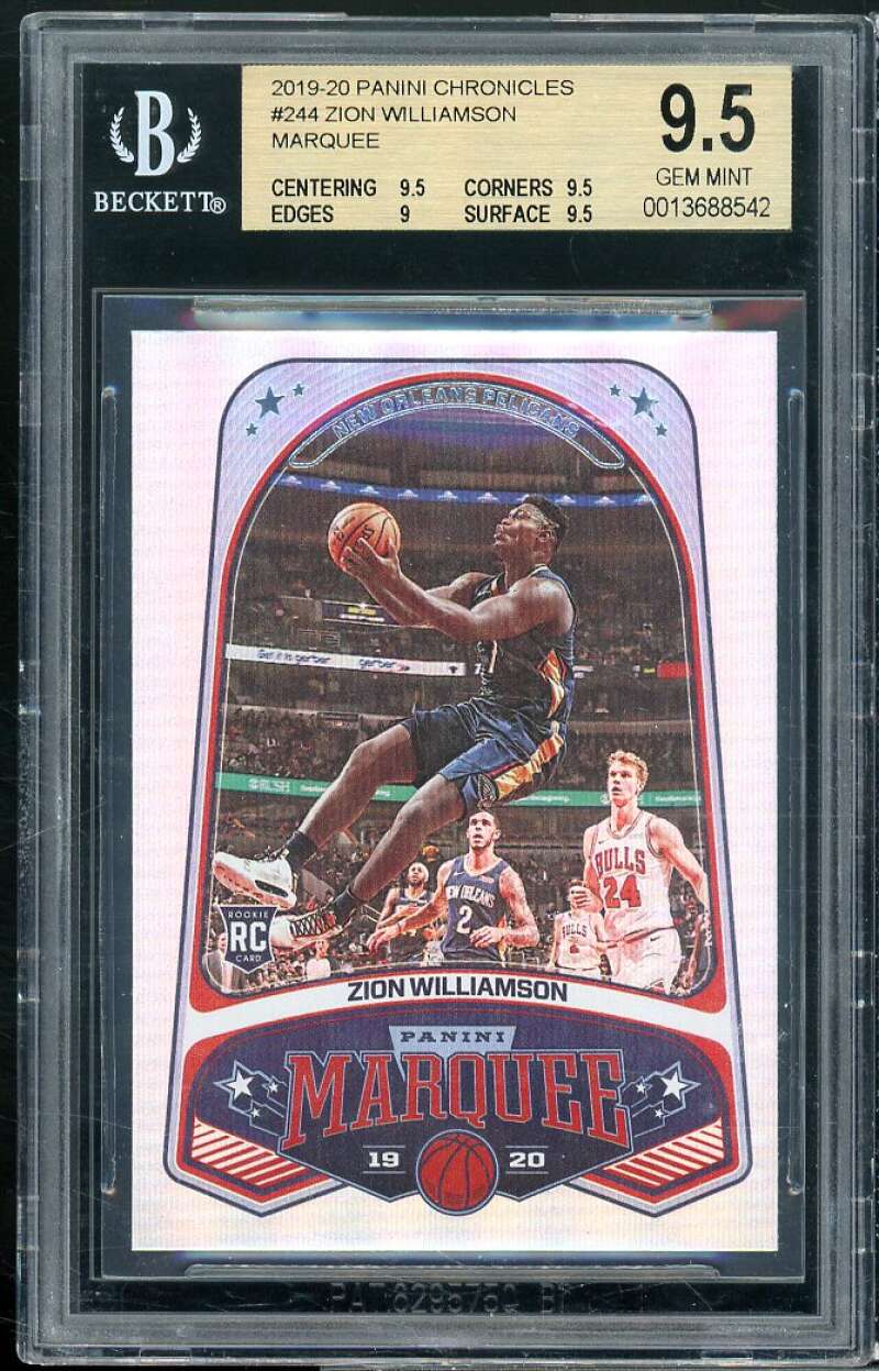 Zion Williamson Rookie Card 2019-20 Panini Chronicles Marquee #244 BGS 9.5 Image 1