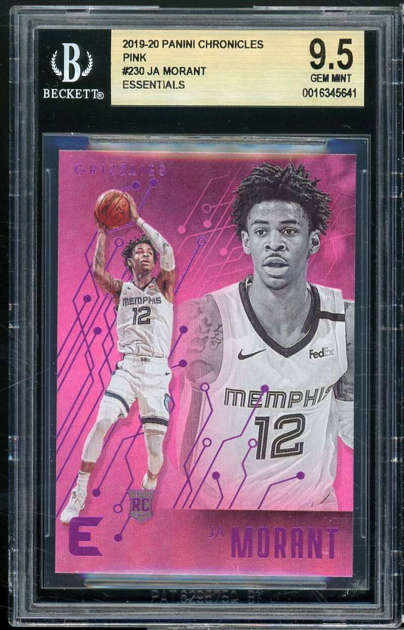 Ja Morant Rookie Card 2019-20 Panini Chronicles Essentials Pink #230 BGS 9.5 Image 1