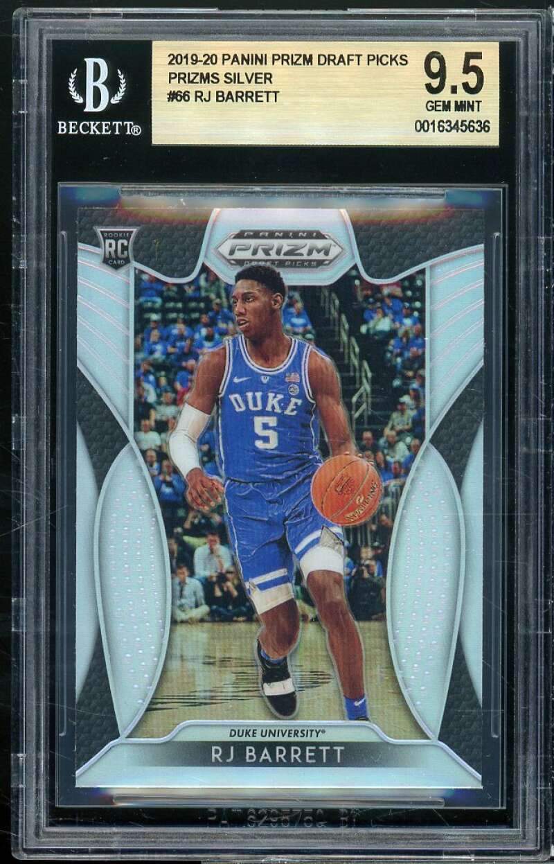 RJ Barrett Rookie 2019-20 Panini Prizm Draft Picks Prizms Silver #66 BGS 9.5 Image 1