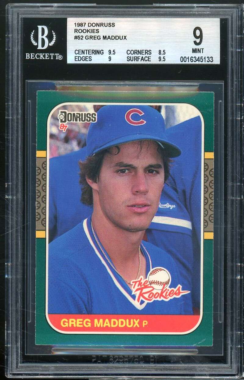 Greg Maddux Rookie Card 1987 Donruss The Rookies #52 BGS 9 (9.5 8.5 9 9.5) Image 1