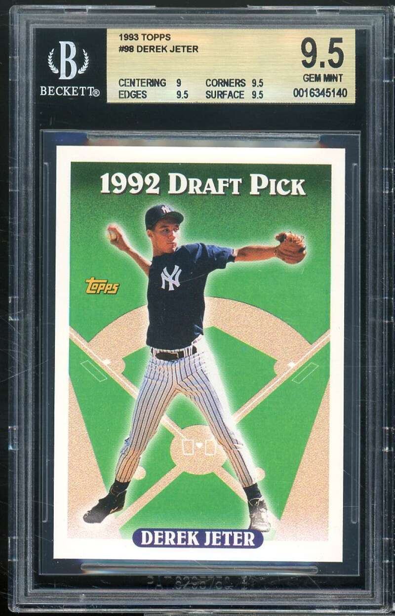 Derek Jeter Rookie Card 1993 Topps #98 BGS 9.5 (9 9.5 9.5 9.5) Image 1