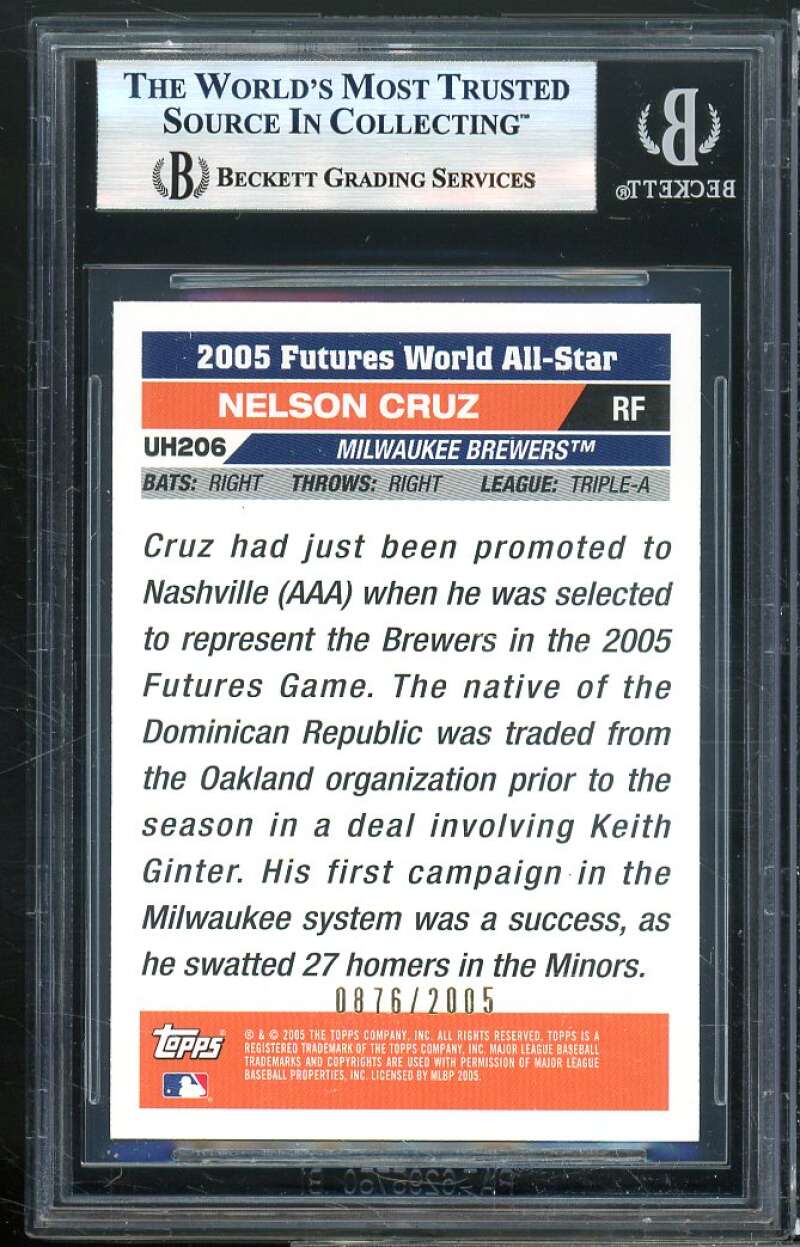 Nelson Cruz Rookie Card 2005 Topps Update Gold #206 BGS 9 (9 9 9.5 9) Image 2