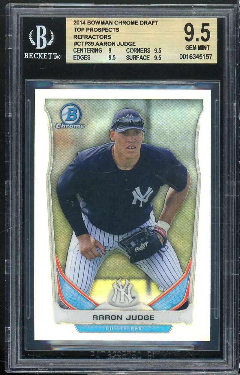 Aaron Judge Rookie Card 2014 Bowman Chrome Draft Refractors #ctp39 BGS 9.5 Image 1