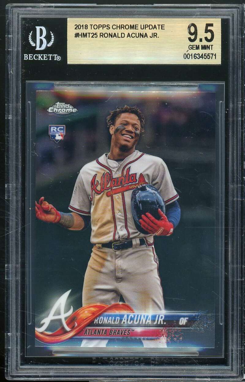 Ronald Acuna Jr. Rookie Card 2018 Topps Chrome Update #HMT25 BGS 9.5 Image 1