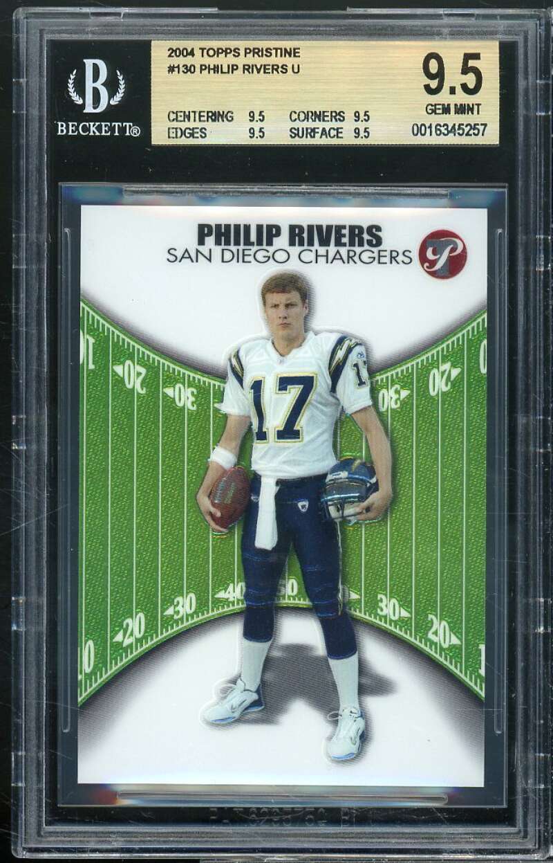 Philip Rivers Rookie Card 2004 Topps Pristine #130 BGS 9.5 (9.5 9.5 9.5 9.5) Image 1