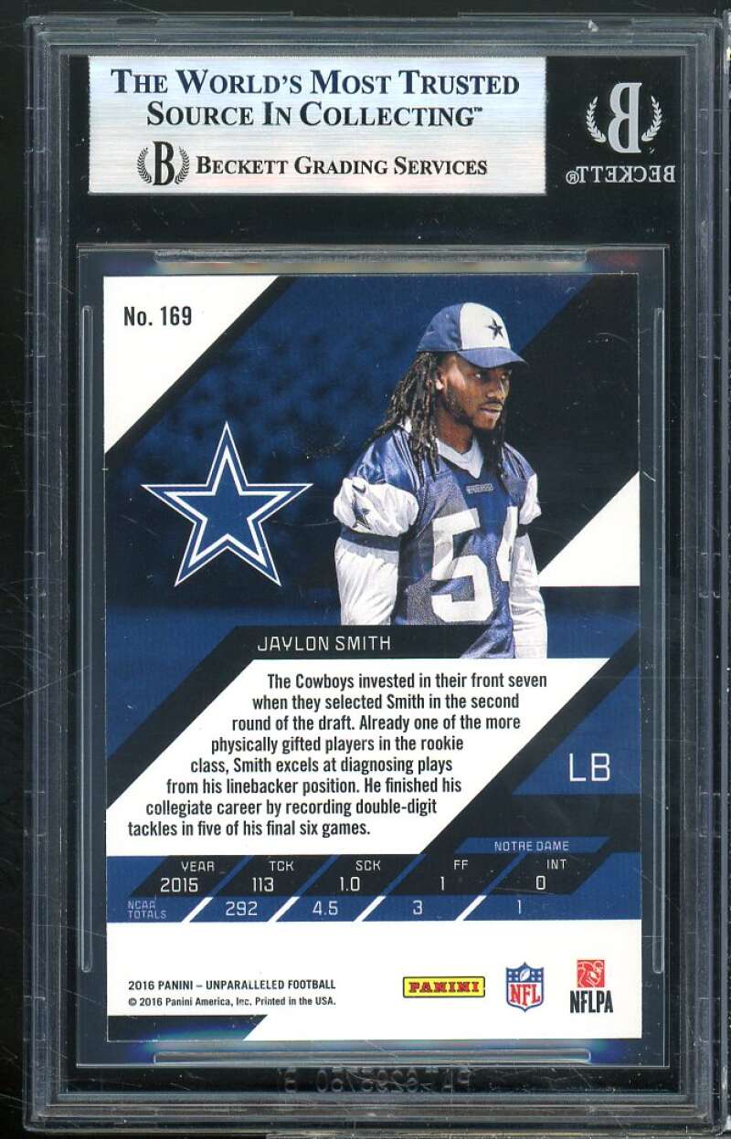 Jaylon Smith Rookie Card 2016 Panini Unparalleled #169 BGS 9 Image 2