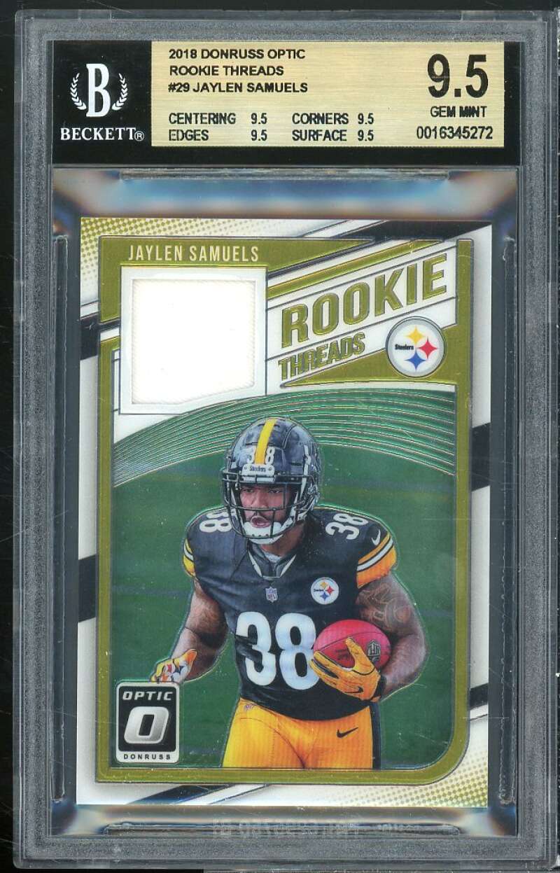 Jaylen Samuels Rookie Card 2018 Donruss Optic Rookie Threads #29 BGS 9.5 Image 1