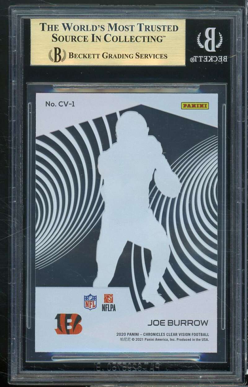 Joe Burrow Rookie 2020 Panini Clear Vision Rookies #1 BGS 9.5 (9.5 9.5 9.5 9) Image 2