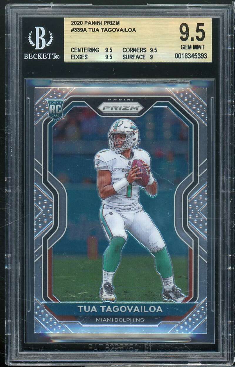 Tua Tagovailoa Rookie Card 2020 Panini Prizm #339a BGS 9.5 (9.5 9.5 9.5 9) Image 1