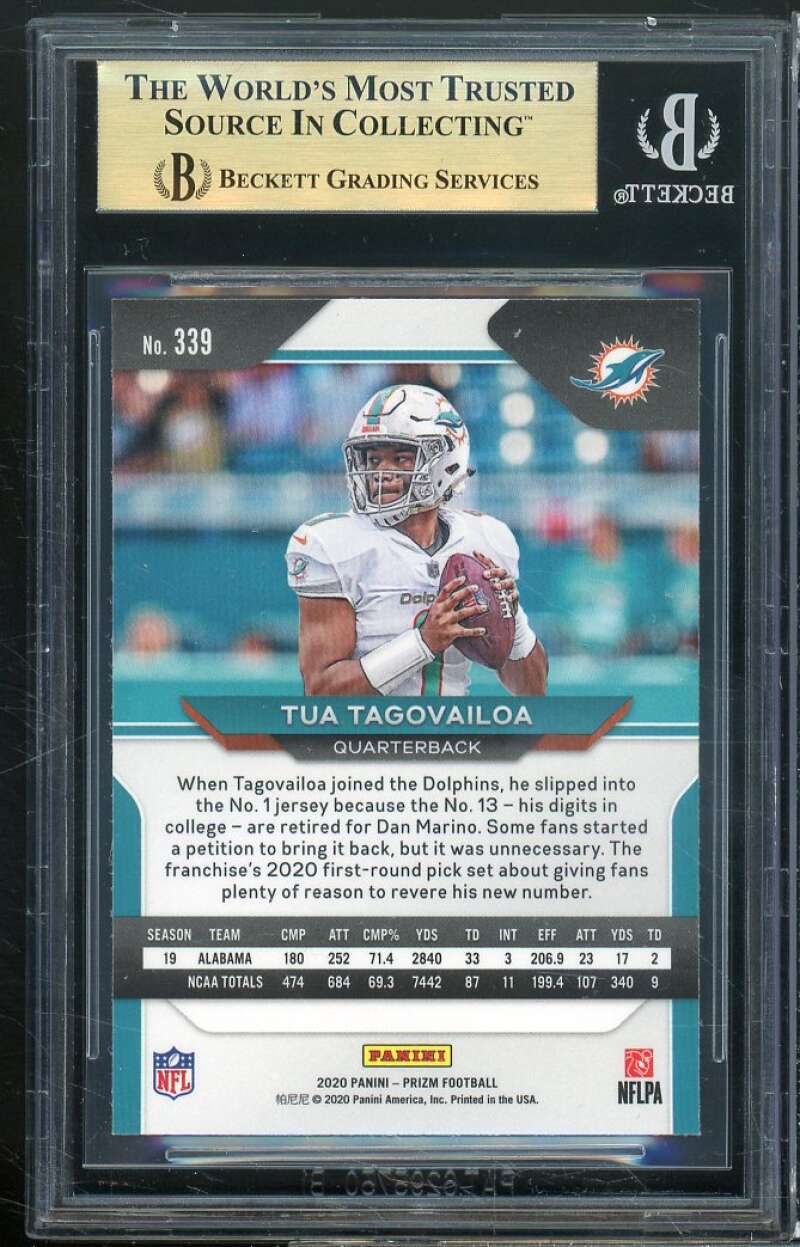 Tua Tagovailoa Rookie Card 2020 Panini Prizm #339a BGS 9.5 (9.5 9.5 9.5 9) Image 2