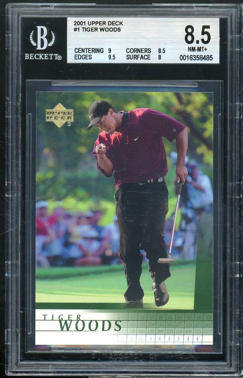 Tiger Woods Rookie Card 2001 Upper Deck #1 BGS 8.5 (9 8.5 9.5 8) Image 1